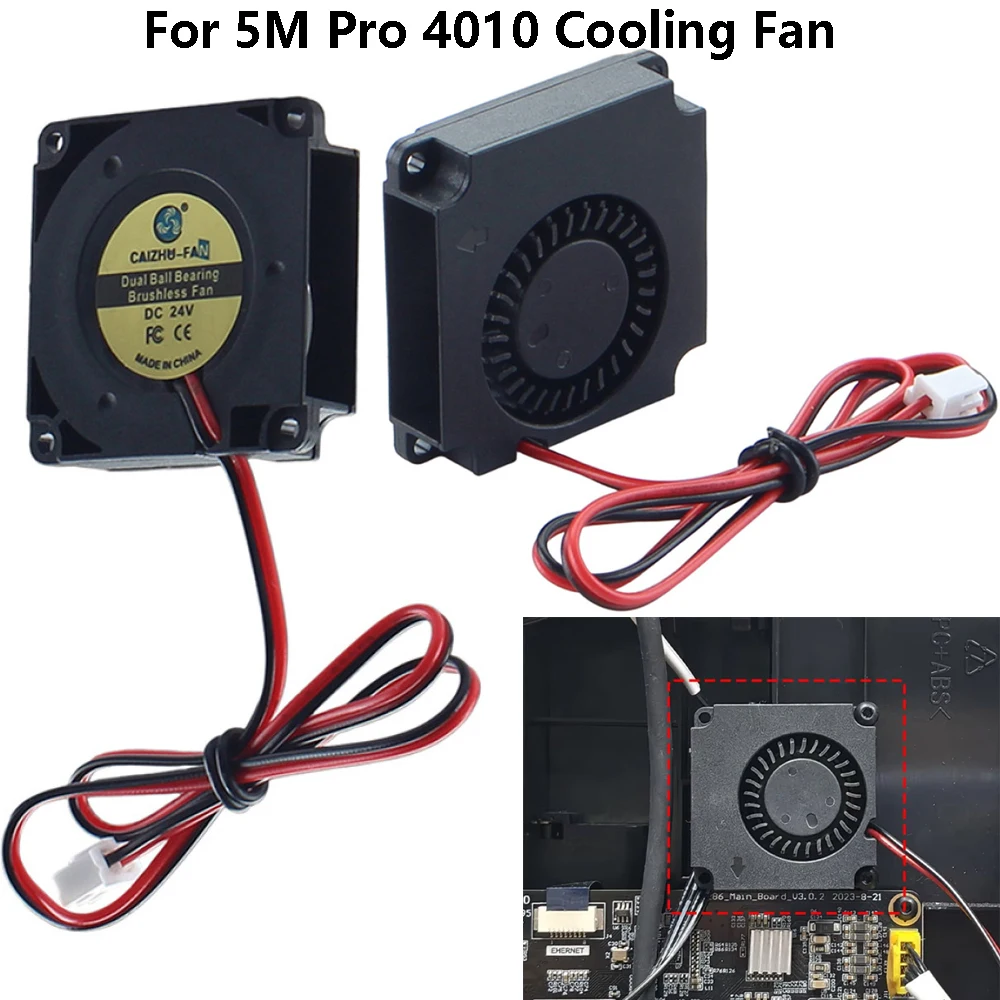 1 PCS 3D Printer Fan for Flashforge Adventurer 5M Pro 4010 Cooling Fan 24V Dual Ball Bearing Brushless Fan for…