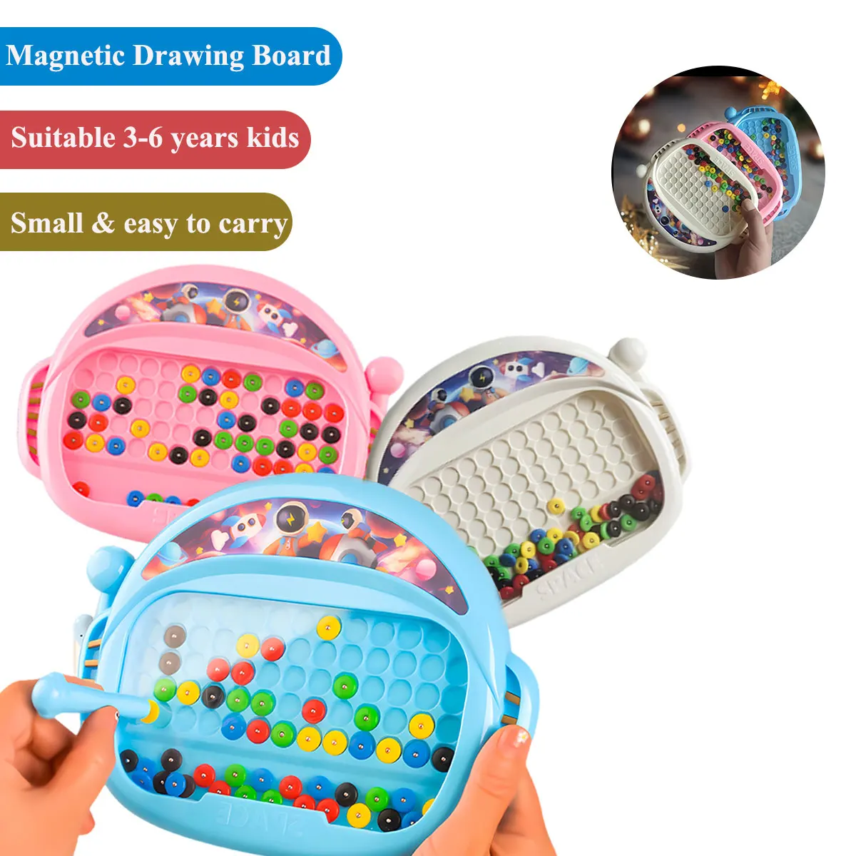 1 PCS Magnetyczna tablica do rysowania dla dzieci z długopisem i koralikami Zabawka do rysowania dla dzieci w… 1 PCS Magnetyczna tablica do rysowania dla dzieci z długopisem i koralikami Zabawka do rysowania dla dzieci w…