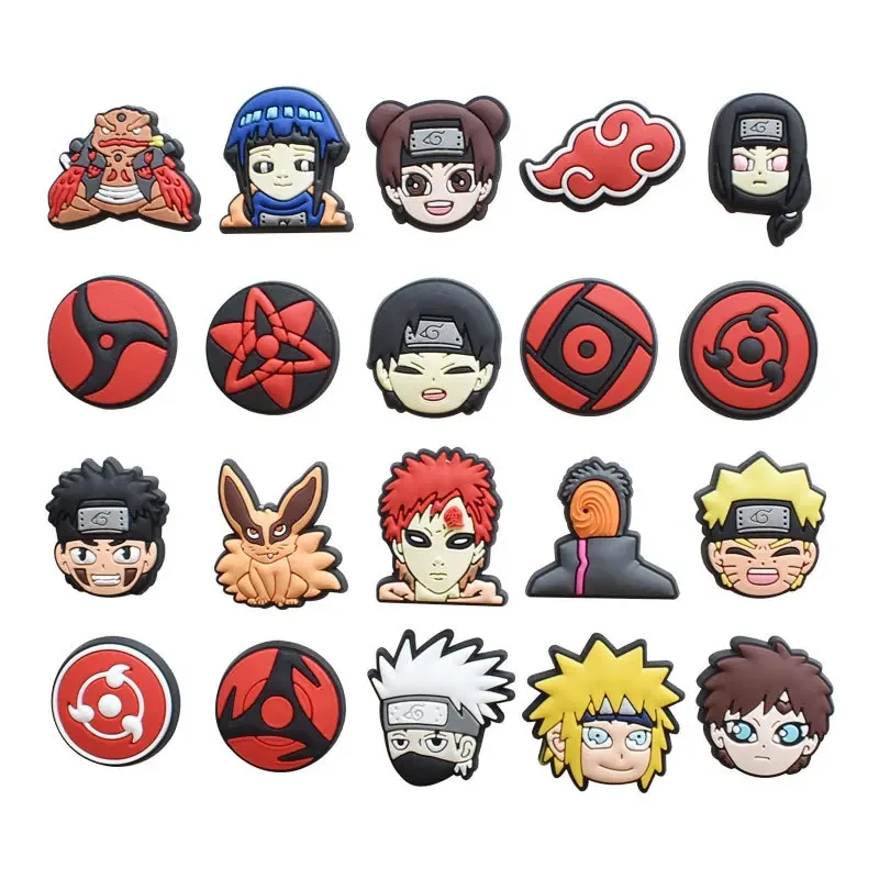 1 szt. Charms Naruto dekoracje śliczne sandały akcesoria do butów Kawaii odznaki z PVC DIY dla chłopców dzieci…