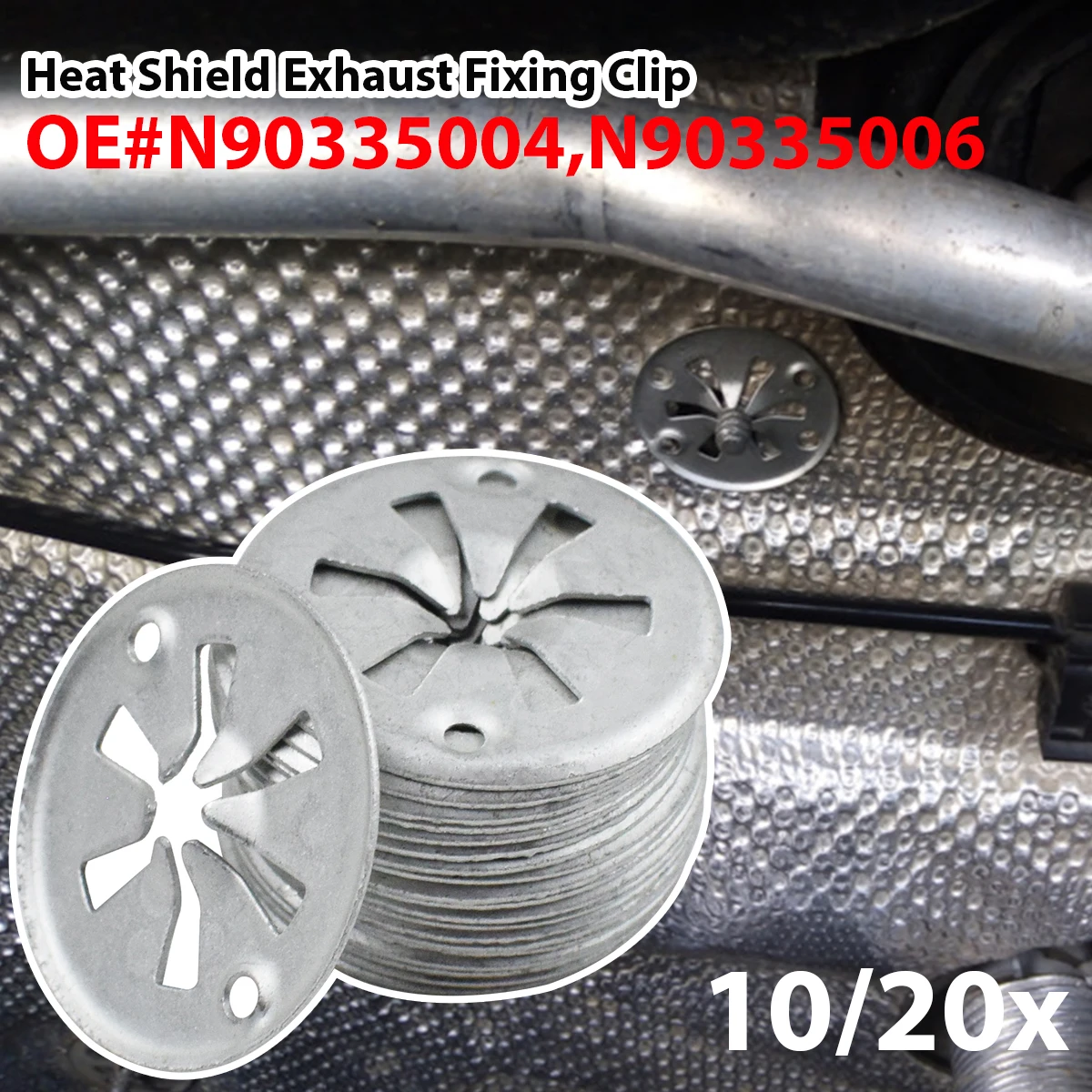 10/20PCS Metalowa osłona maski silnika Osłona izolacyjna silnika Osłona termiczna Klipsy mocujące wydech…