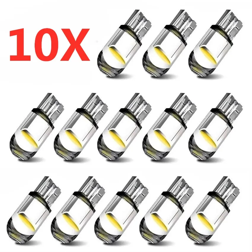 10/2szt W5W Led T10 Światło samochodowe COB Glass 6000K Białe samochody samochodowe Lampa tablicy…