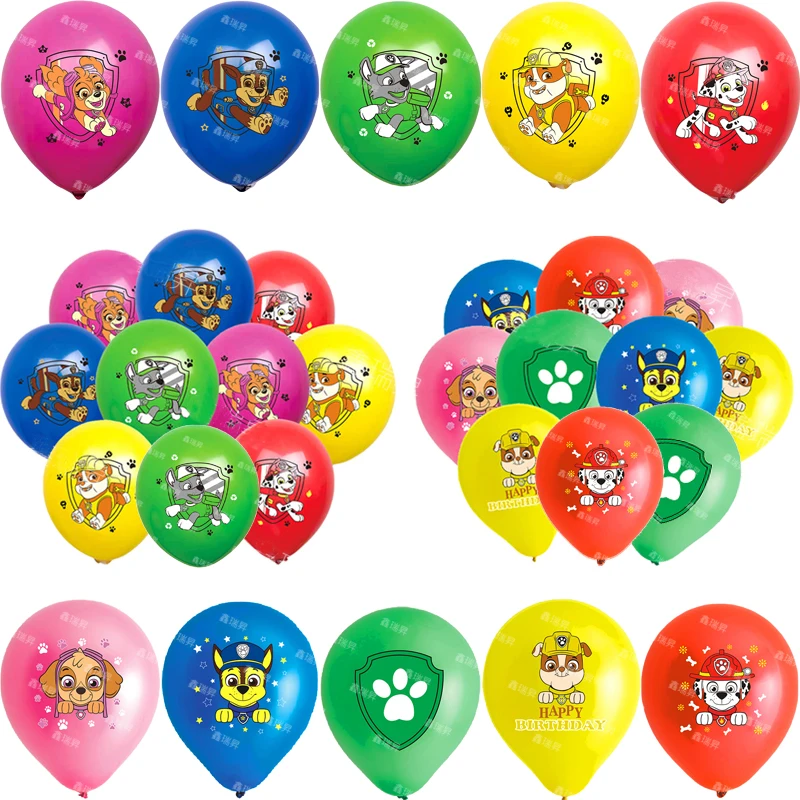 10 sztuk 12-calowy Paw Patrol Jednokolorowy balon lateksowy Dekoracja urodzinowa dla dzieci Baby Shower Globos…