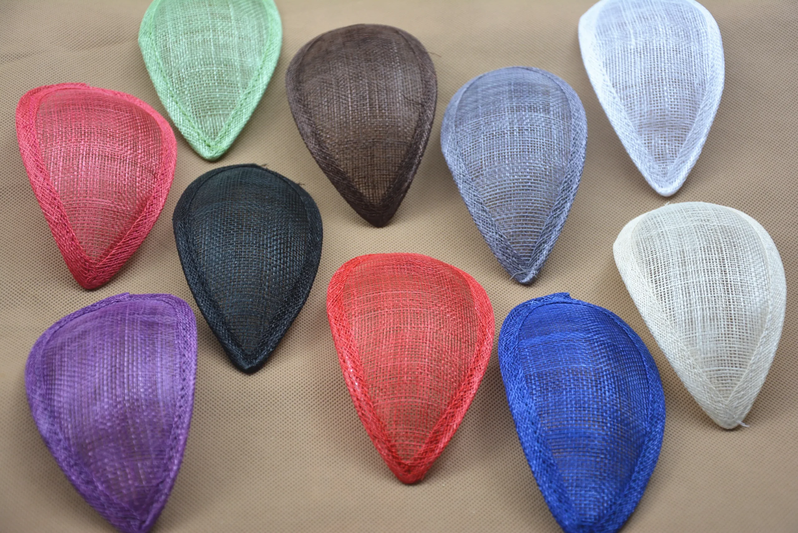 10 sztuk 17*8.5cm Teardrop Sinamay kapelusz fascynator podstawa millinery materiał do robienia B066