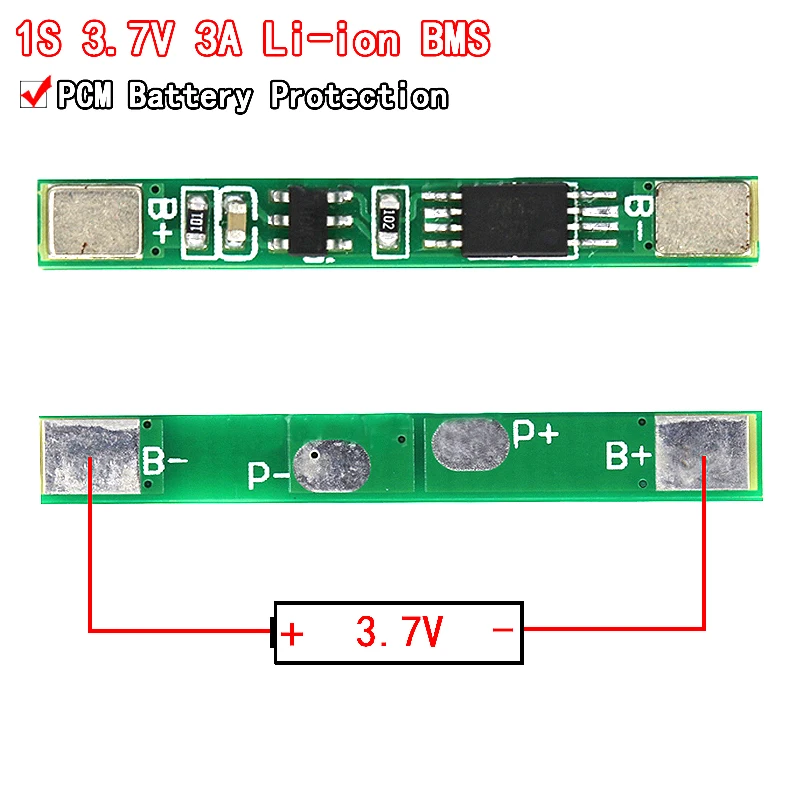 10 sztuk 1S 3.7V 3A li-ion BMS PCM tablica zabezpieczająca baterię pcm dla 18650 bateria litowo-jonowa li