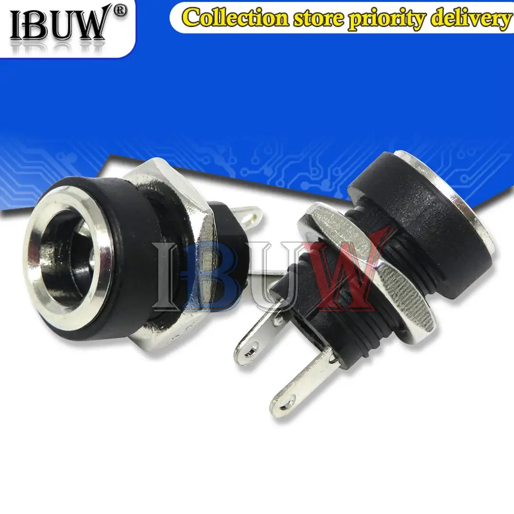 10 SZTUK DC-022B 3A 12v do zasilacza DC Gniazdo żeńskie Złącze do montażu panelowego 5,5 mm x 2,1 mm 5,5 mm x…