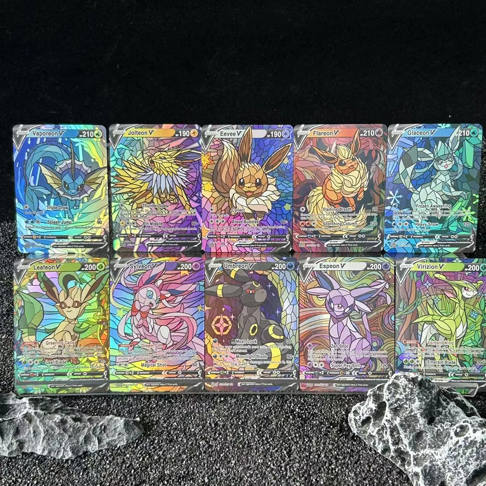 10 sztuk/zestaw DIY PTCG Pocket Eevee Karty Kolekcjonerskie Samodzielnie Robione Karty Trading Flash Klasyczne…