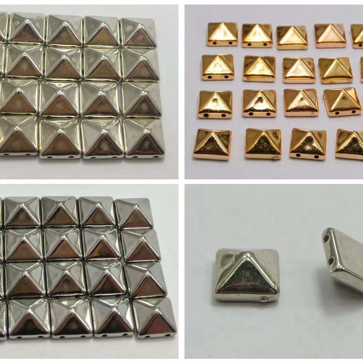 100 metaliczny Tone Rock Punk Square Pyramid nit koraliki akrylowe szpilki koraliki 10mm