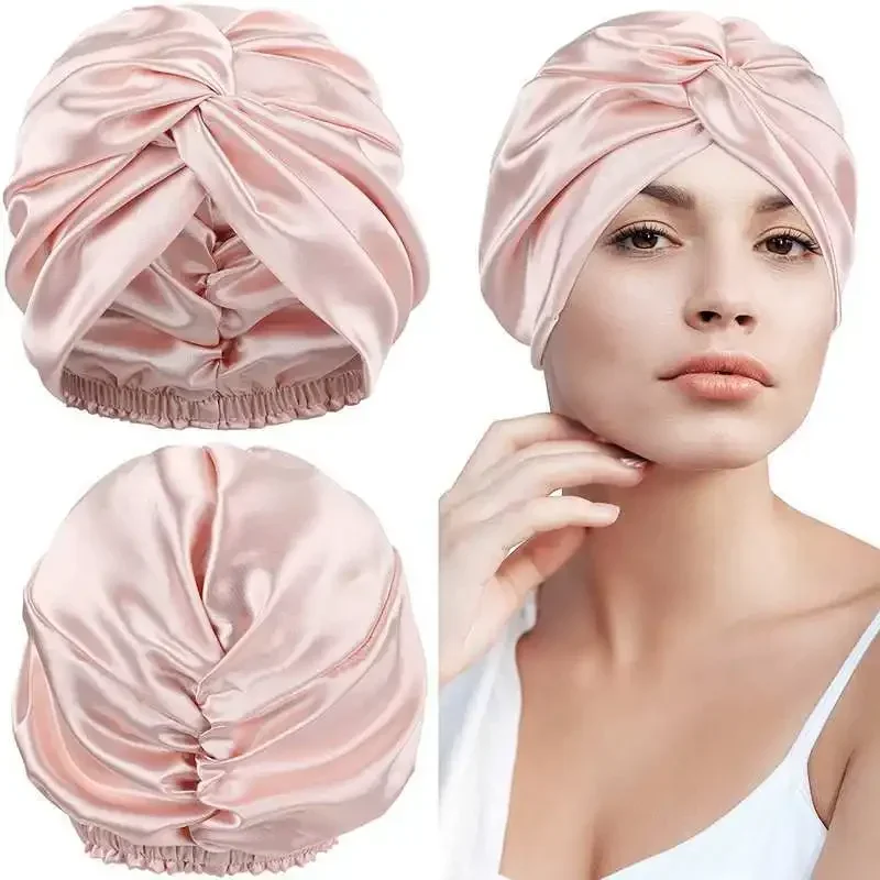 100 Mulberry Silk Turban Bonnets dla kobiet Twisted Sleeping Night Cap 19 Momme Pure Silk Hair Wrap Cap for… 100 Mulberry Silk Turban Bonnets dla kobiet Twisted Sleeping Night Cap 19 Momme Pure Silk Hair Wrap Cap for…