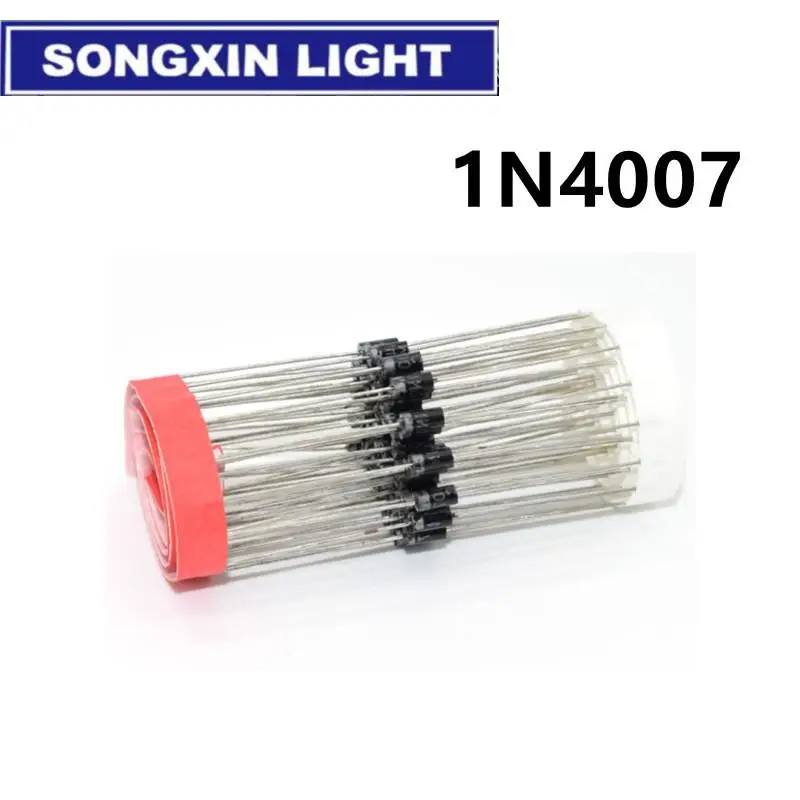100 sztuk 1N4007 4007 1A 1000V DO-41 wysokiej jakości dioda prostownicza IN4007 1n4007