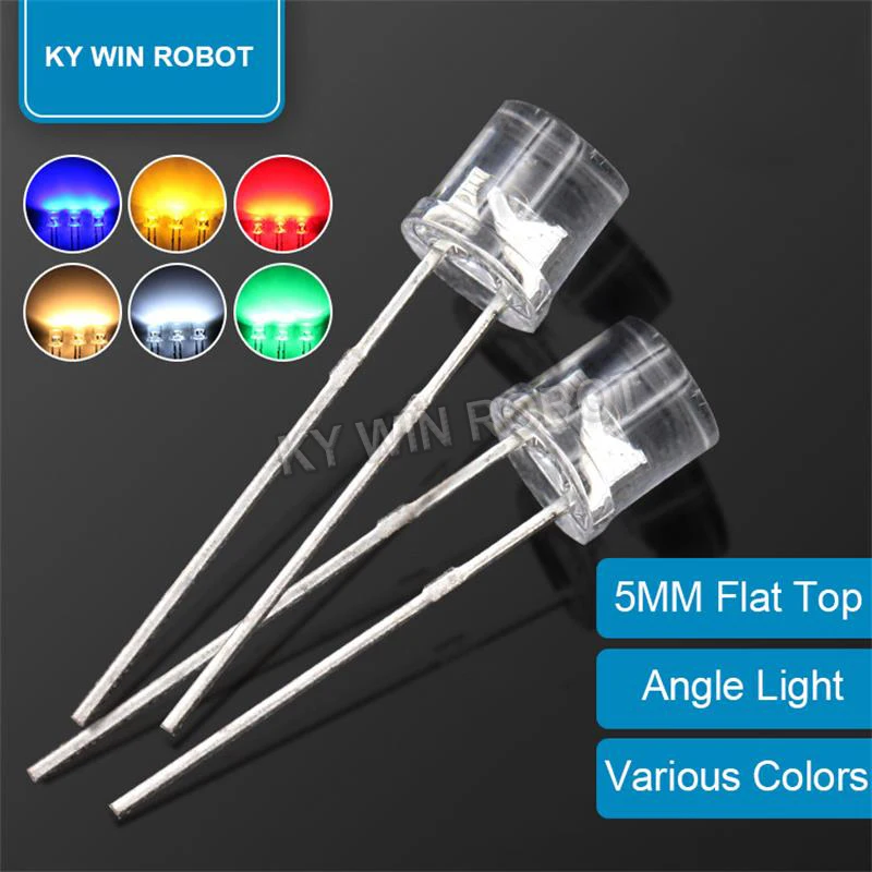 100szt 5mm Flat Top White Red Yellow Blue Green Assorted Kit Lamp Diode LED Ultra Bright Bulbs Emitting Diodes… 100szt 5mm Flat Top White Red Yellow Blue Green Assorted Kit Lamp Diode LED Ultra Bright Bulbs Emitting Diodes…