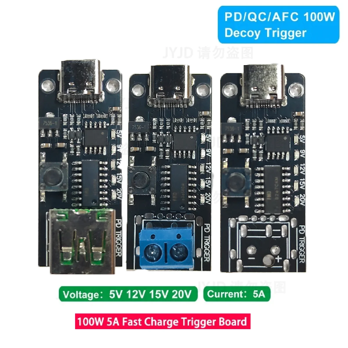 100W 5A USB-C moduł płytki wyzwalającej szybkiego ładowania PD/QC płyta wabikowa USB typu c PD 2.0 3.0…