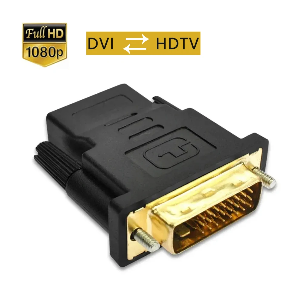 1080P DVI 24+1 do HDTV Kompatybilny adapter kablowy DVI męski do żeński HDTV Dwukierunkowy konwerter złącza do…