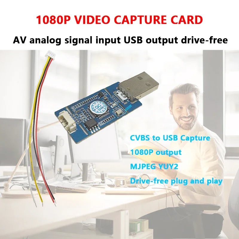 1080P karta przechwytywania wideo CVBS do USB przechwytywania AV CVBS sygnału analogowego S-VIDEO sygnału do… 1080P karta przechwytywania wideo CVBS do USB przechwytywania AV CVBS sygnału analogowego S-VIDEO sygnału do…