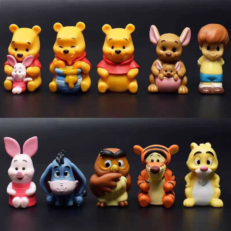 10pcs/set Cartoon Winnie the Pooh Action Figure Toy Pooh Bear Tigger Eeyore Piglet Action Figure Dolls Toy…