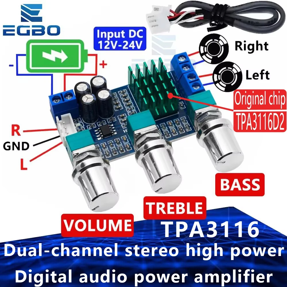1~2 SZT. XH-M567 TPA3116D2 Dwukanałowy Stereofoniczny Wzmacniacz Cyfrowy Audio Wysokiej Mocy, Płytka…