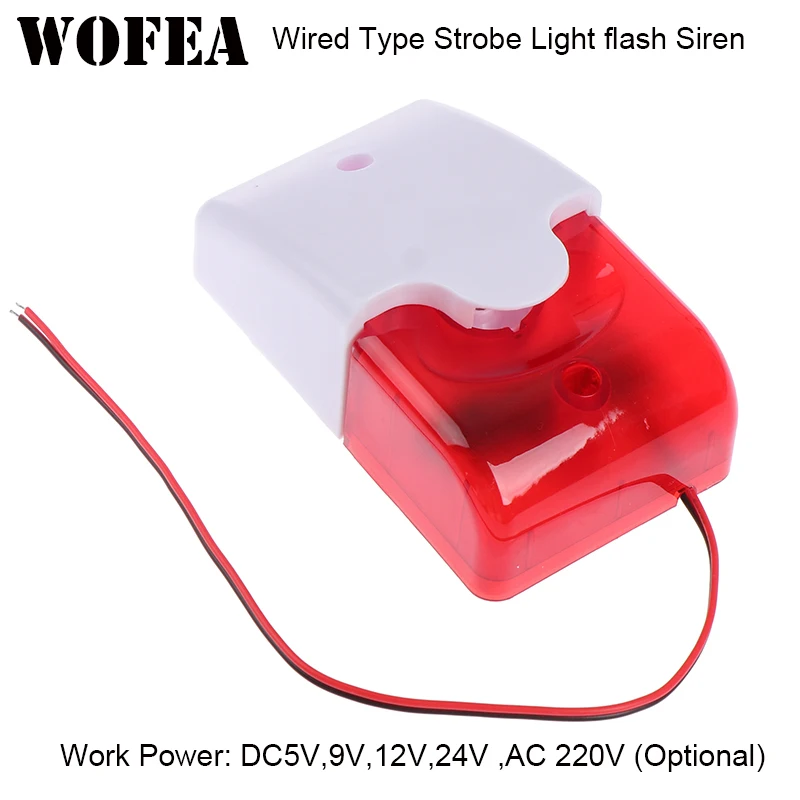 120 DB Lampa błyskowa LED Światło stroboskopowe Przewodowa syrena 12 V / 5 V / 24 V / 220 V Praca dla Wifi GSM…