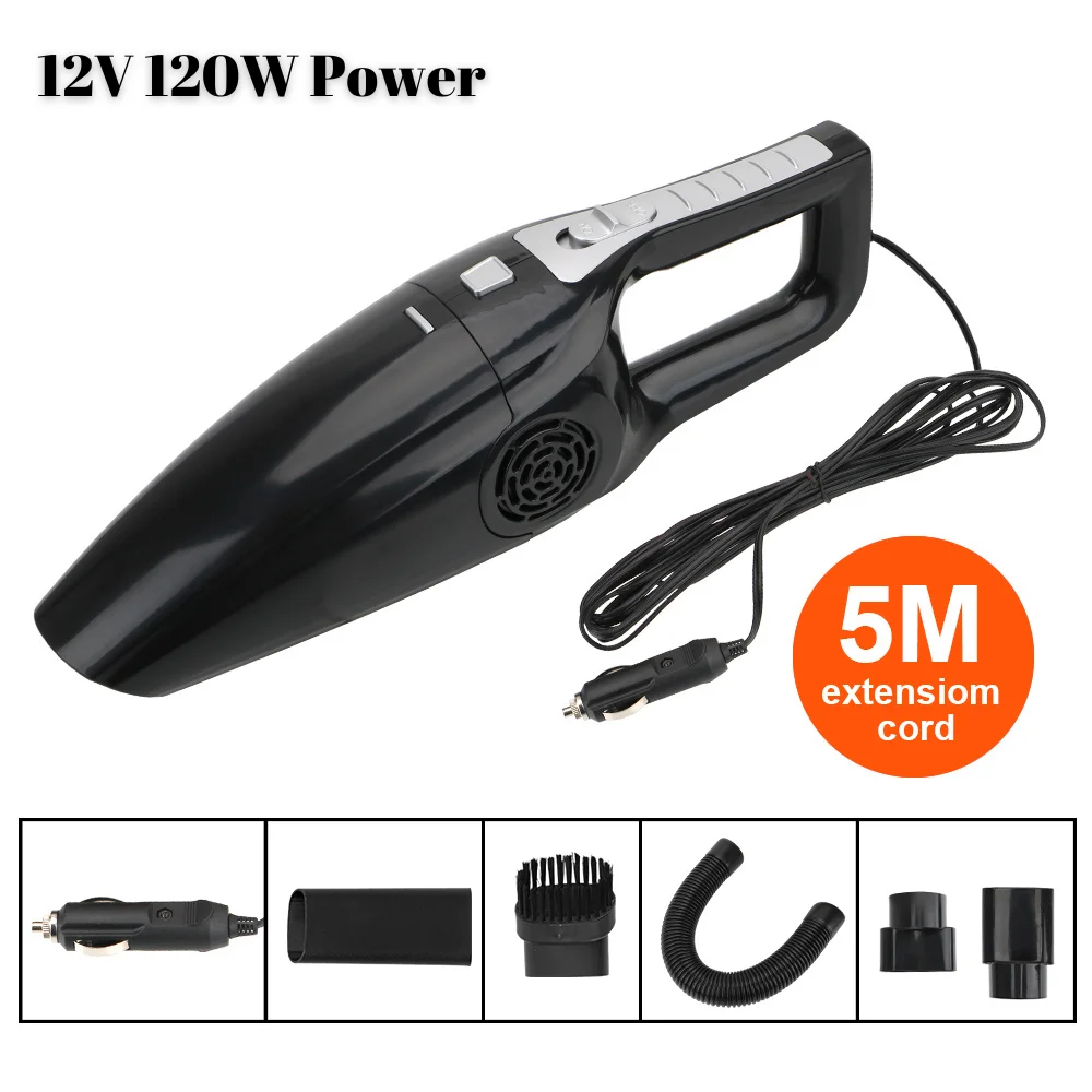 12V 120W odkurzacz samochodowy przenośny odkurzacz na mokro i na sucho podwójny odkurzacz o dużej mocy ręczne…