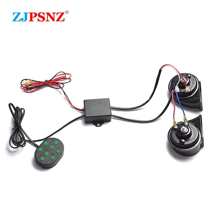 12V 8-tonowy muzyczny klakson elektryczny ślimakowy klakson do pojazdów motocykli samochodów z 8 dźwiękami… 12V 8-tonowy muzyczny klakson elektryczny ślimakowy klakson do pojazdów motocykli samochodów z 8 dźwiękami…