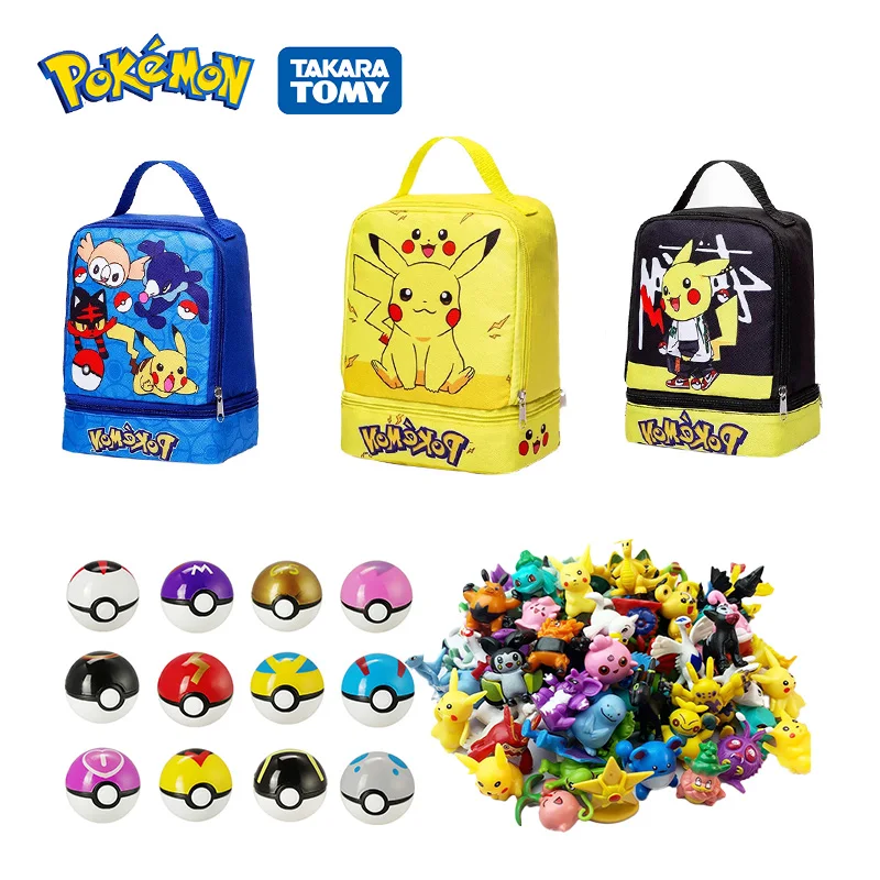 144 styl Pokemon rysunek z torbą do przechowywania potwór elf piłka zestaw zabawka Pikachu Anime akcja Mini…