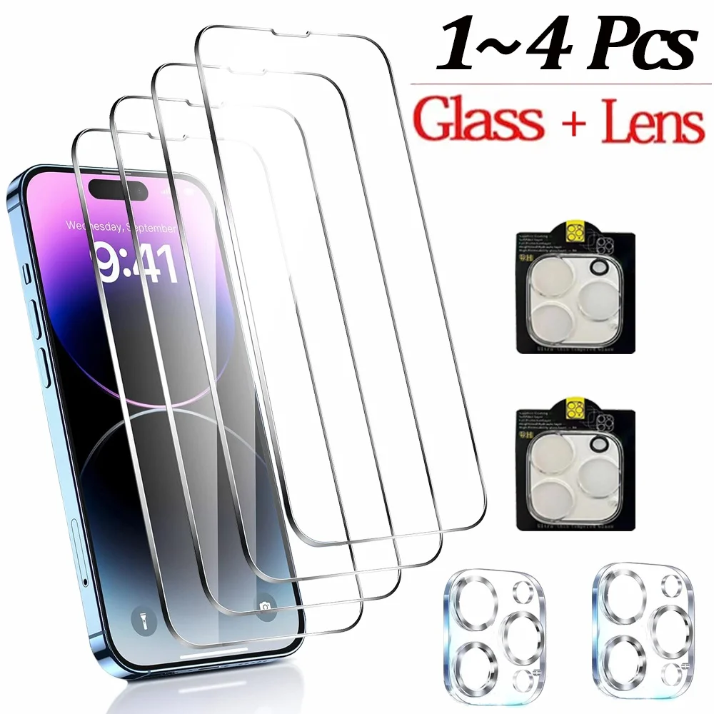 1~4Pcs HD Ochraniacz ekranu do iPhone 17 16 15 14 Pro Max Szkło hartowane do iPhone 11 12 13 Mini Obiektyw…