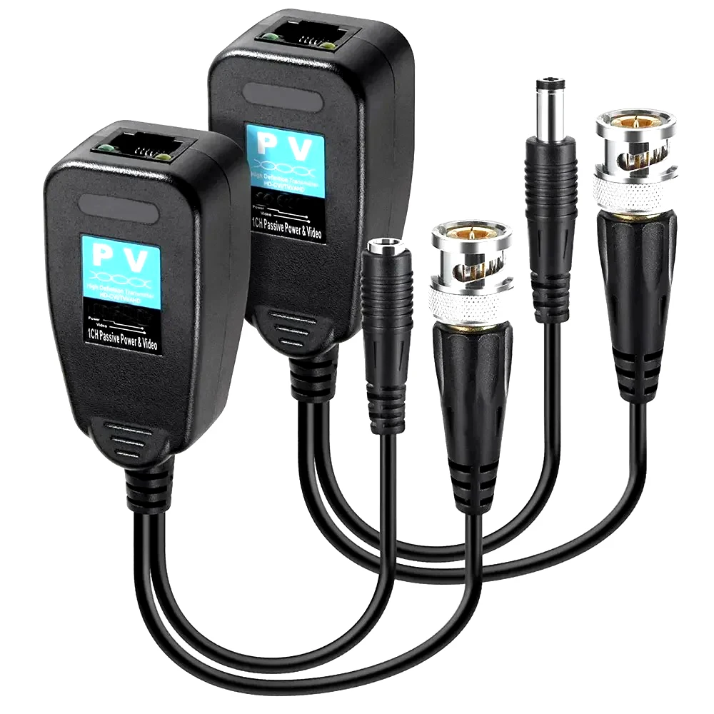 1CH Pasywny balun RJ45 CCTV Transceiver wideo Coax BNC Złącza zasilania do HDCVI HDTVI AHD Analogowa kamera…