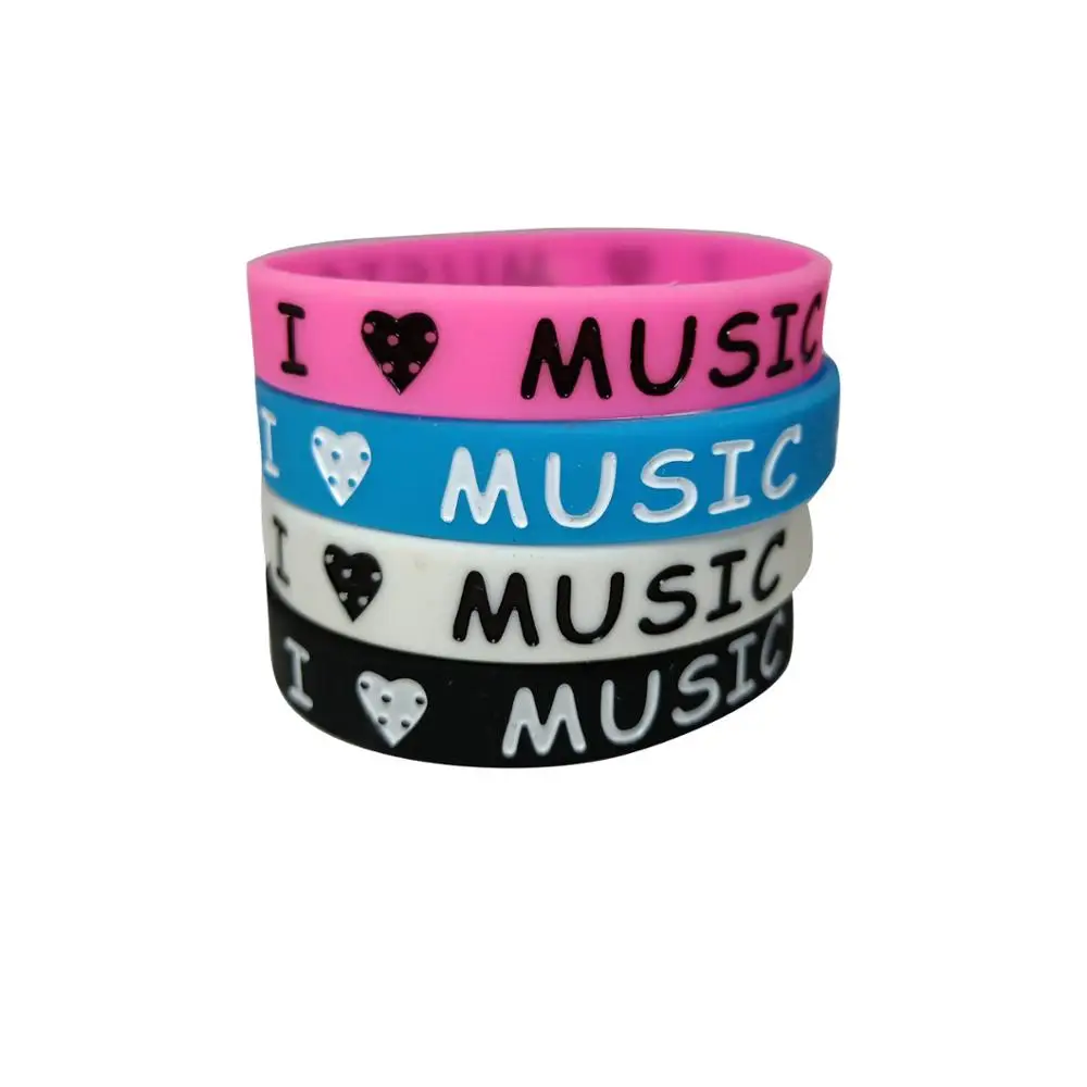 1PC Nowy projekt Wypełniony tuszem Silikonowa opaska na nadgarstek I Love Music dla fanów muzyki Silikonowe… 1PC Nowy projekt Wypełniony tuszem Silikonowa opaska na nadgarstek I Love Music dla fanów muzyki Silikonowe…