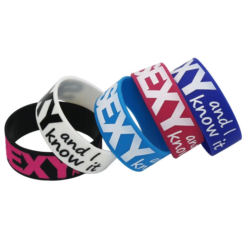1PC Silikonowe bransoletki Bransoletki SEXY and I Know It Opaska na nadgarstek Mężczyźni Czarny Czerwony… 1PC Silikonowe bransoletki Bransoletki SEXY and I Know It Opaska na nadgarstek Mężczyźni Czarny Czerwony…