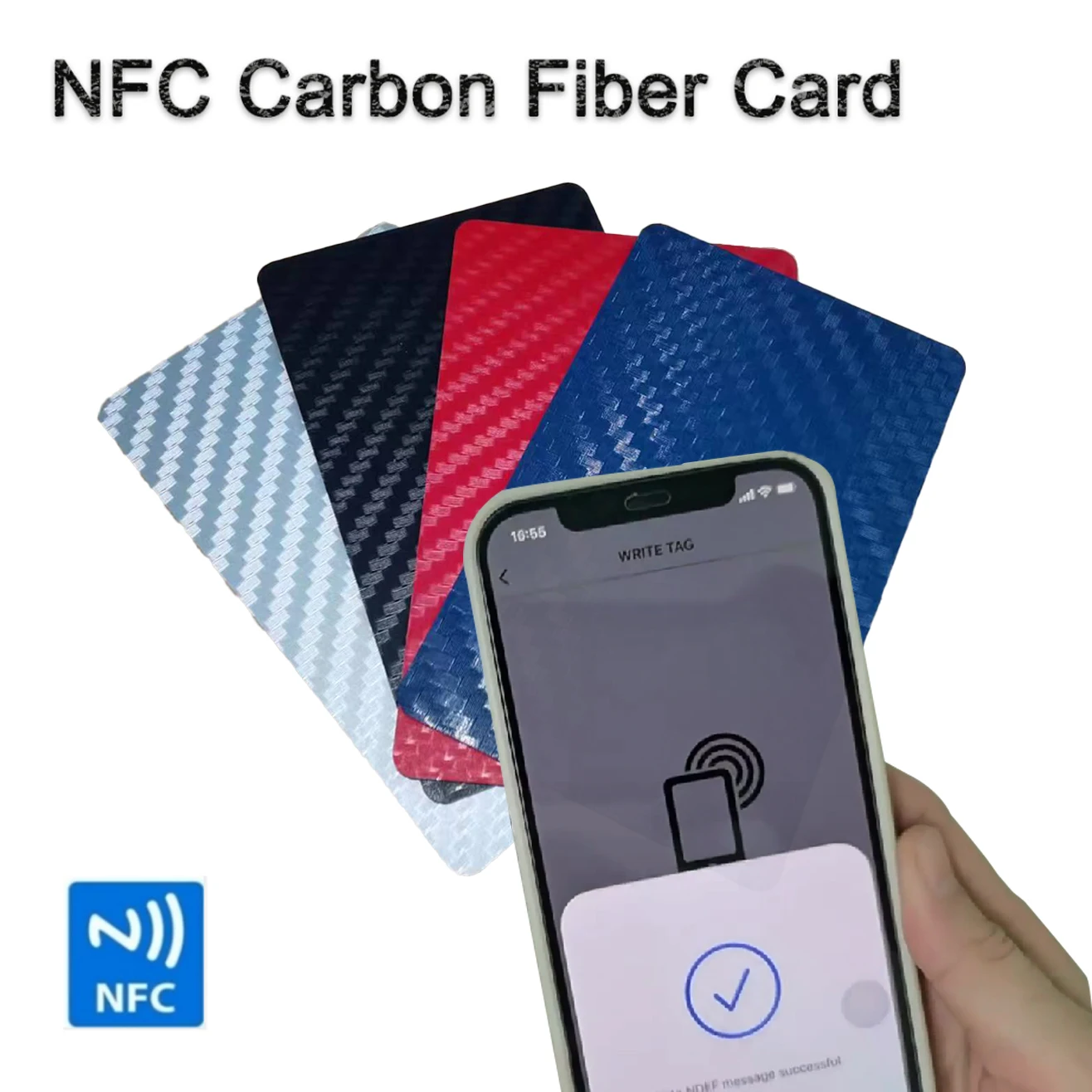 1Piece NFC Carbon Fiber Smart NFC Card NFC Business Card Fast Reading Ntag 215 Blank NFC Card Digital Business…