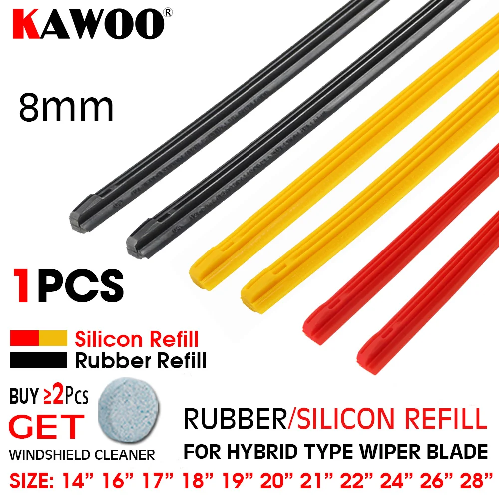 1szt Gumowy/krzemowy pasek uzupełniający do wycieraczek samochodowych 8mm 14″ 16″ 17″ 18″ 19″ 20″ 21″ 22″ 24″…