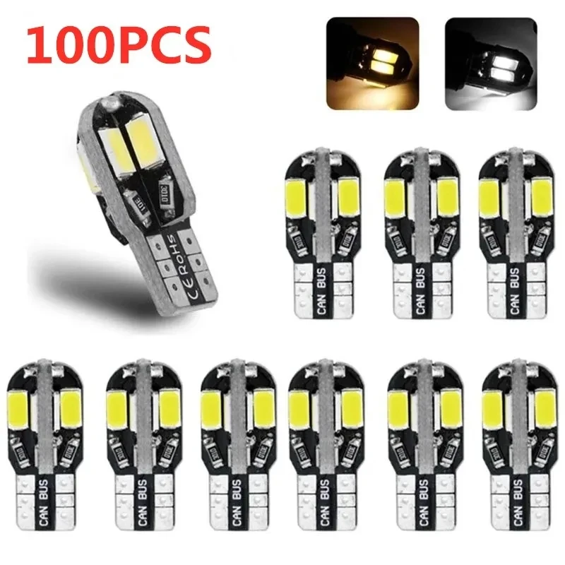 2/100 SZTUK W5W T10 Żarówki LED Canbus 5730 8SMD 4014 26smd 12V 6000K 194 168 LED Samochodowe światła…