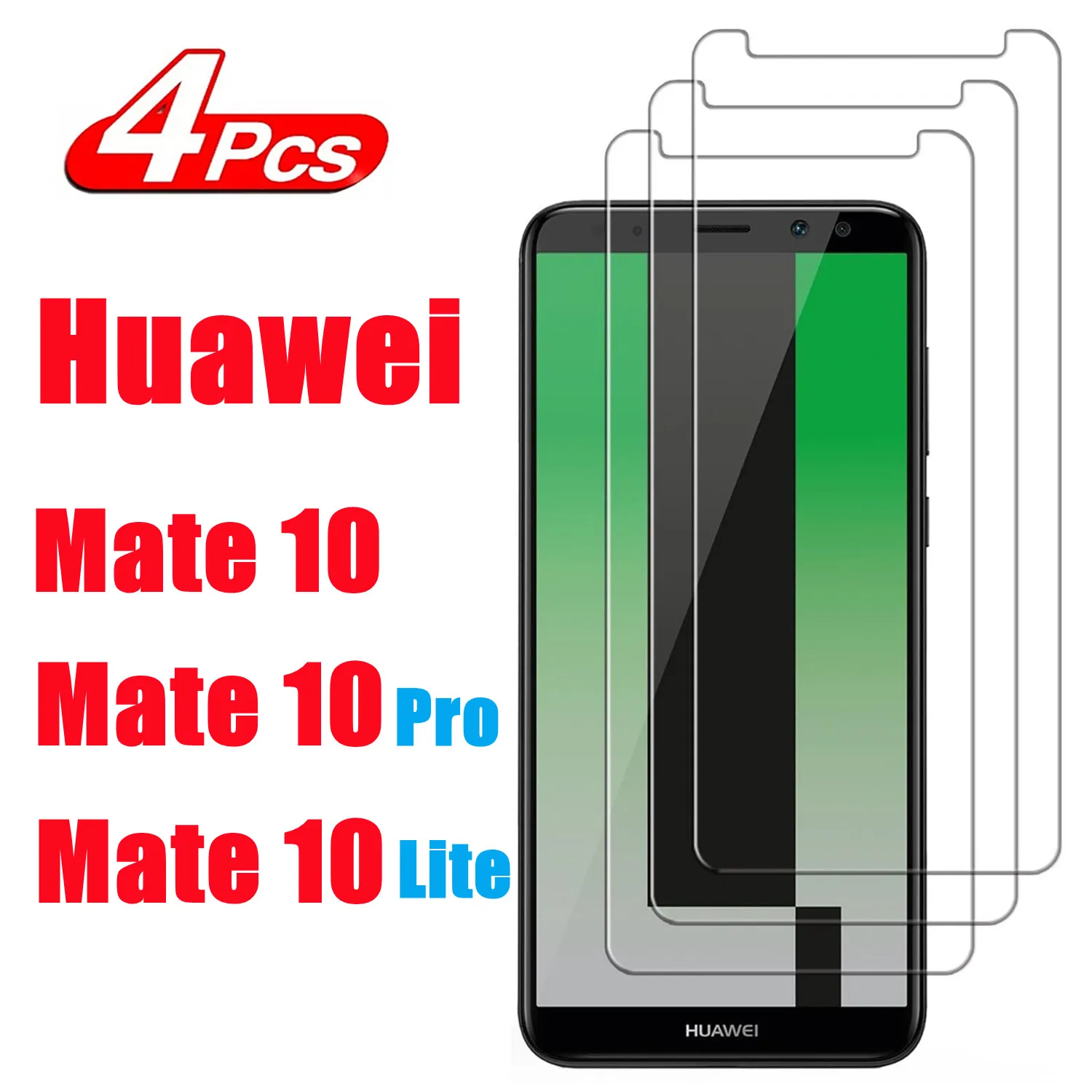 2/4 szt. Folia ochronna na ekran do szkła hartowanego Huawei Mate 10 Lite 10 Pro 2/4 szt. Folia ochronna na ekran do szkła hartowanego Huawei Mate 10 Lite 10 Pro