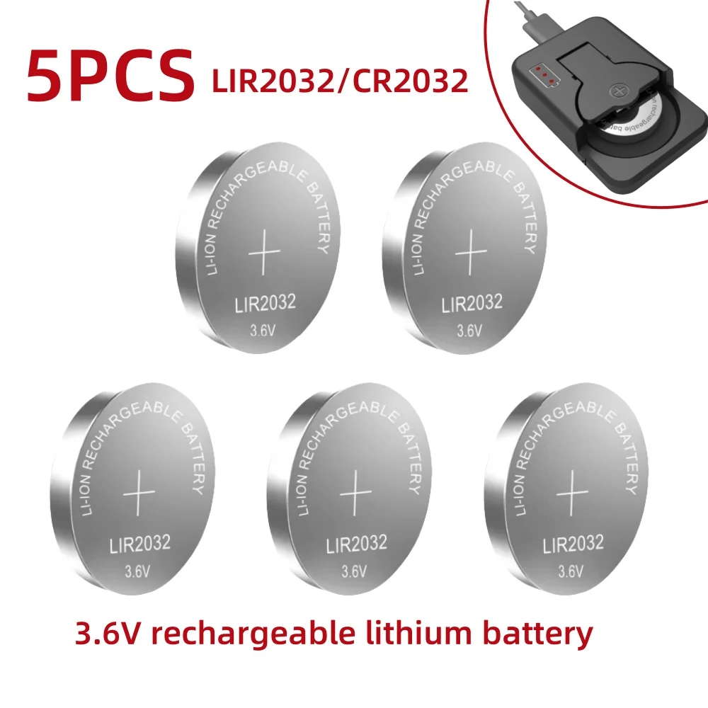 2-50 sztuk LIR2032 akumulator litowy wielokrotnego ładowania 2032 ładowanie może zastąpić 3.6v 40mAH CR2032 do… 2-50 sztuk LIR2032 akumulator litowy wielokrotnego ładowania 2032 ładowanie może zastąpić 3.6v 40mAH CR2032 do…