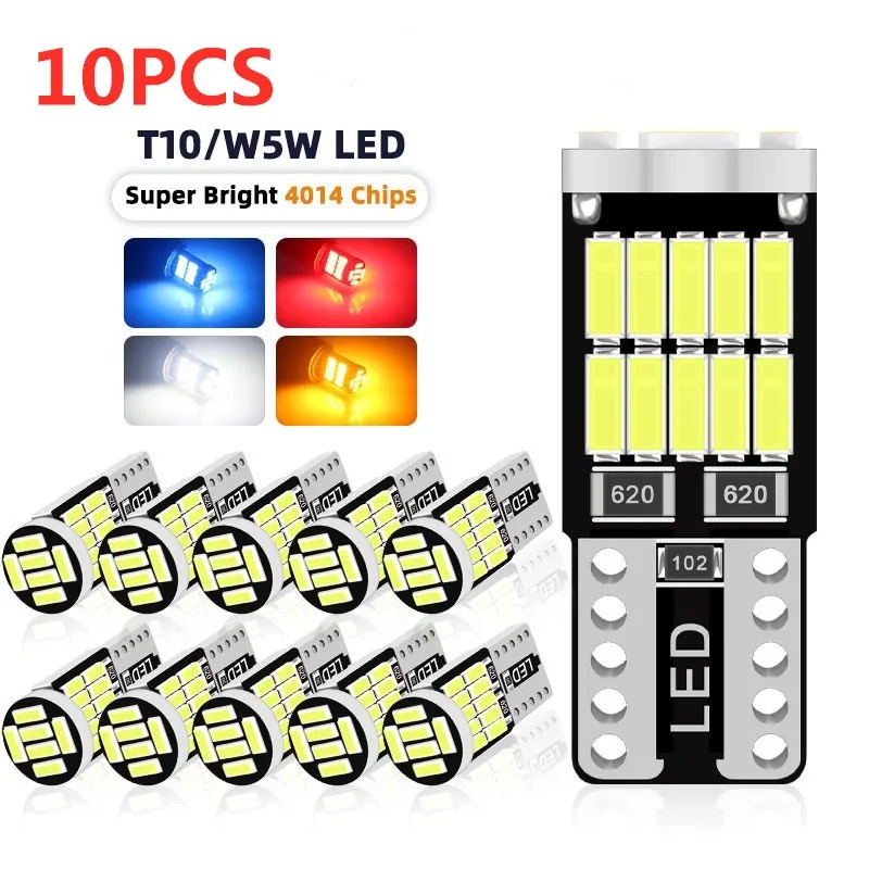 2/6/10/20/30/40/50 sztuk T10 W5W 194 501 Led Canbus bez błędu wewnętrzna lampka samochodu T10 26 SMD 4014 Chip…