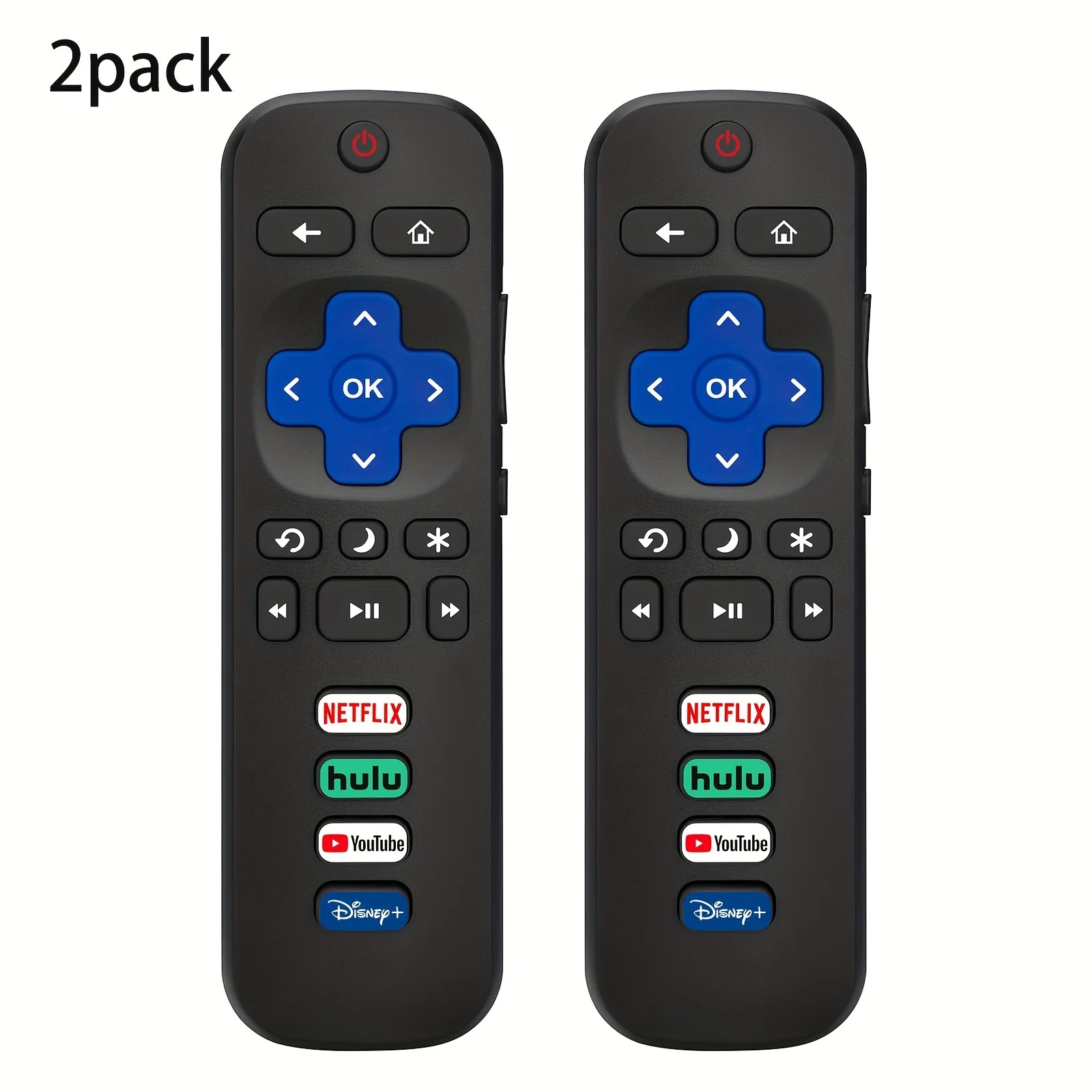 2 piloty kompatybilne z TCL Roku/Hisense Roku/Onn Roku/Philips Roku smart TV (nie dotyczy RokuStick i box)