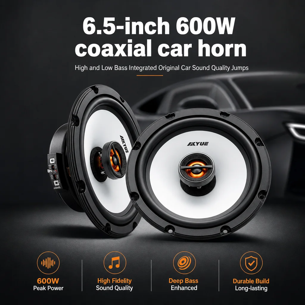 2 szt. 6,5-calowe subwoofery samochodowe HiFi 600W, multimedialne głośniki współosiowe do samochodu, stereo…