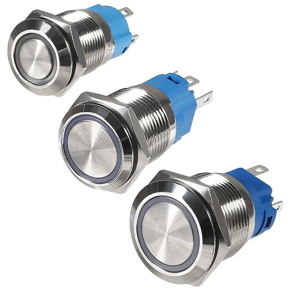 2 szt. DC 12 V/24 V metalowy zatrzaskowy przełącznik wciskany, 4-pinowy przełącznik włączania/wyłączania… 2 szt. DC 12 V/24 V metalowy zatrzaskowy przełącznik wciskany, 4-pinowy przełącznik włączania/wyłączania…