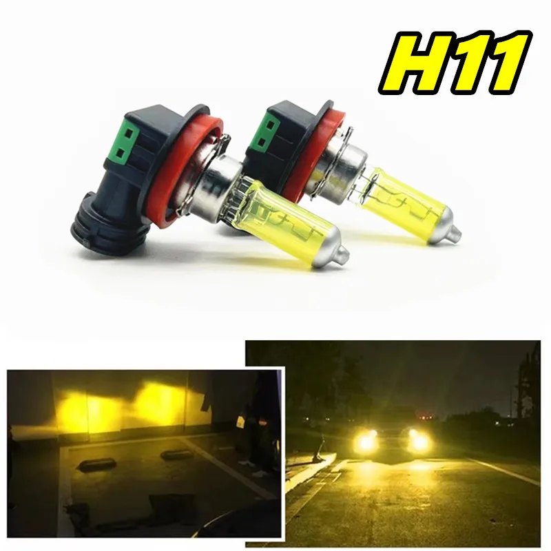 2 szt. Żarówki halogenowe H11 H8 H9 HB3 HB4 Żółte Żarówki Halogenowe H1 H3 H4 H7 55W Super Żółte Żarówki…