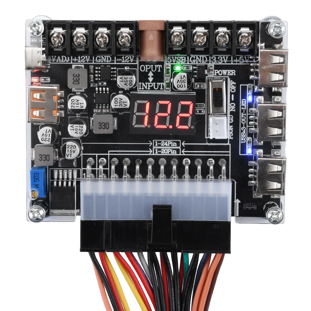 20/24-pinowy zasilacz Atx Adapter modułu zasilania Regulowane napięcie z czerwonym wyświetlaczem cyfrowym… 20/24-pinowy zasilacz Atx Adapter modułu zasilania Regulowane napięcie z czerwonym wyświetlaczem cyfrowym…