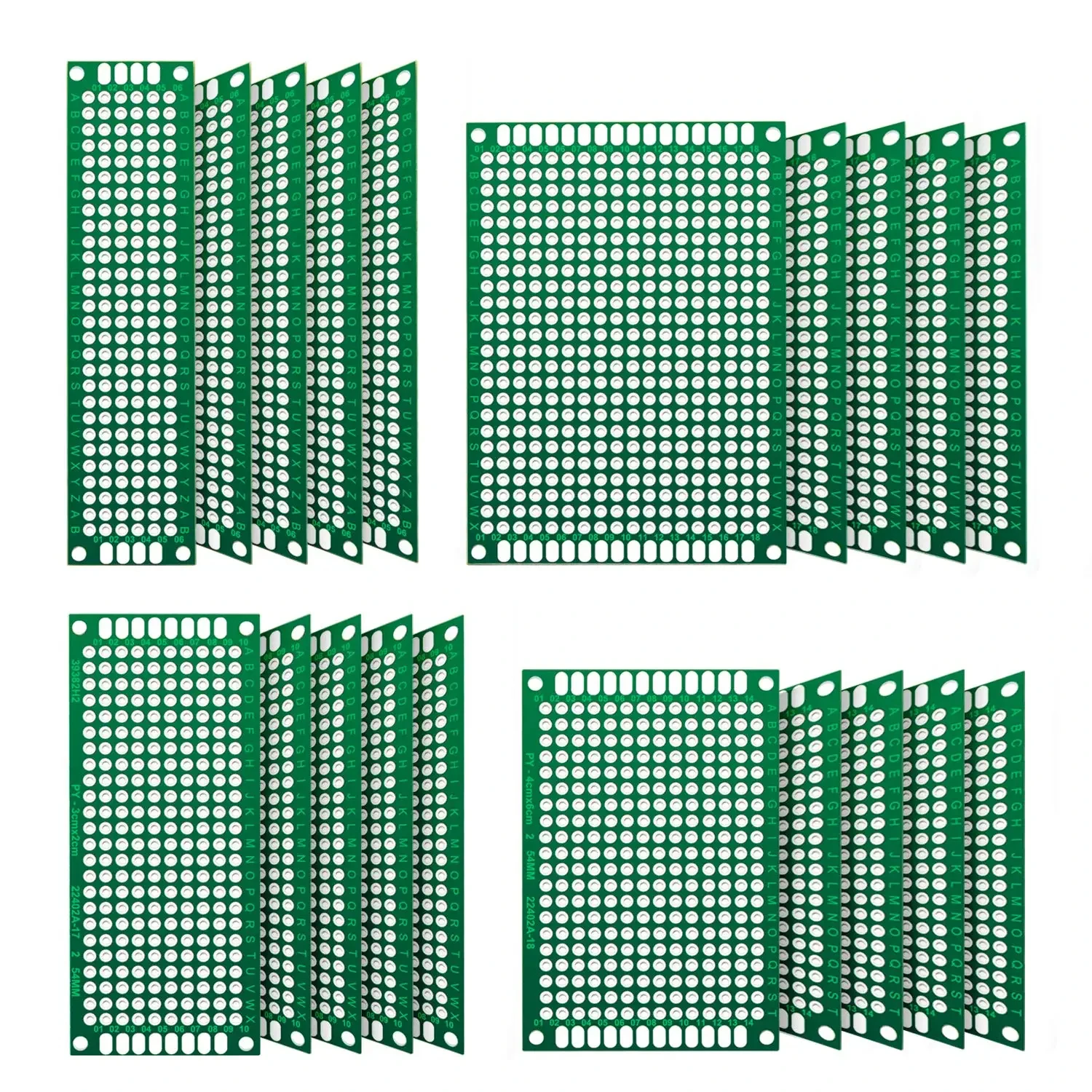 20 szt. dwustronna płytka PCB 2X8 3X7 4X6 5X7 cynowana przez otwory FR4 zestaw prototypowy drukowany obwód… 20 szt. dwustronna płytka PCB 2X8 3X7 4X6 5X7 cynowana przez otwory FR4 zestaw prototypowy drukowany obwód…