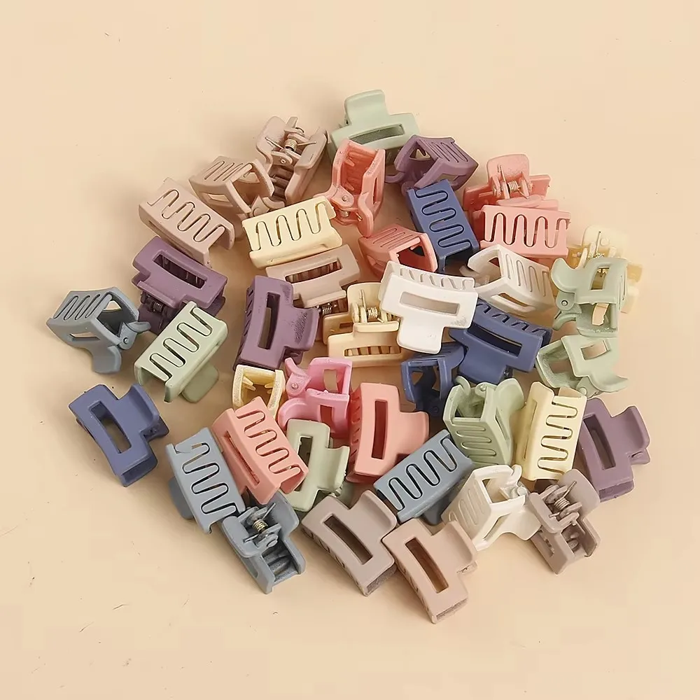 20 szt. Macaron Mini wielokolorowe geometryczne drążone plastikowe spinki do włosów prosty słodki styl mody 20 szt. Macaron Mini wielokolorowe geometryczne drążone plastikowe spinki do włosów prosty słodki styl mody
