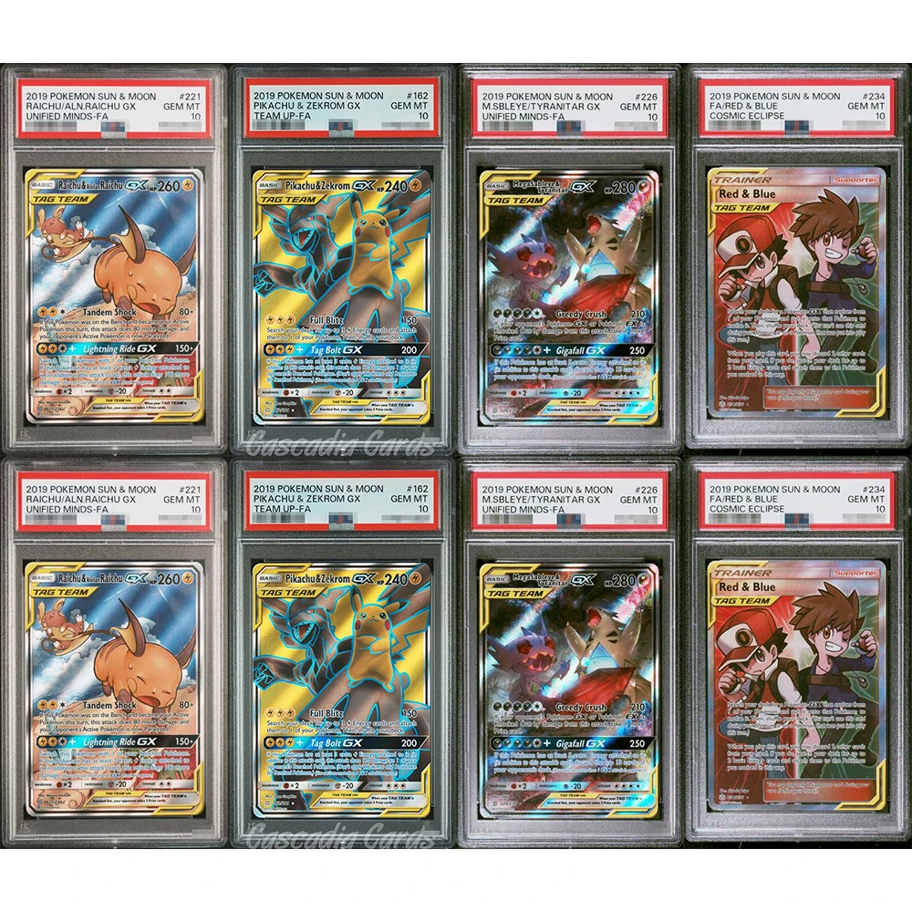 2019 DIY Proxy PTCG Kolekcjonerska Karta Sun & Moon Raichu/aln.raichu GX Unified Minds-Fa 221/234 Gem Mt 10…