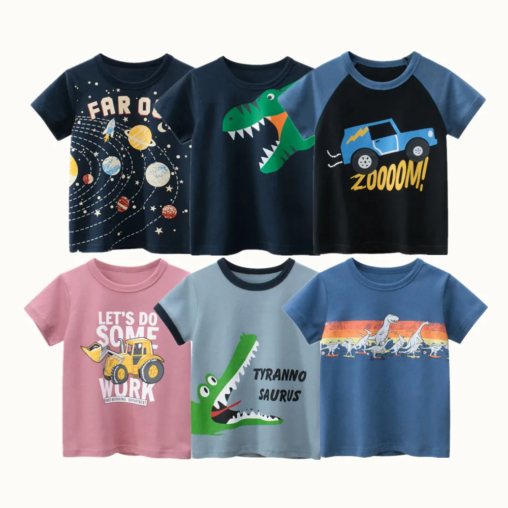 2022 dzieci odzież t-shirty dla chłopców 100% bawełna z krótkim rękawem autobus dinozaury Space Truck Cartoon… 2022 dzieci odzież t-shirty dla chłopców 100% bawełna z krótkim rękawem autobus dinozaury Space Truck Cartoon…