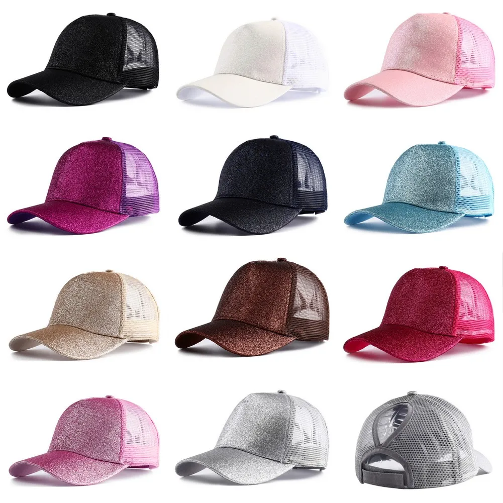 2023 New Summer Glitter High Ponytail Baseball Cap Female Snapback Hat Casual Black White Pink Mesh Trucker… 2023 New Summer Glitter High Ponytail Baseball Cap Female Snapback Hat Casual Black White Pink Mesh Trucker…