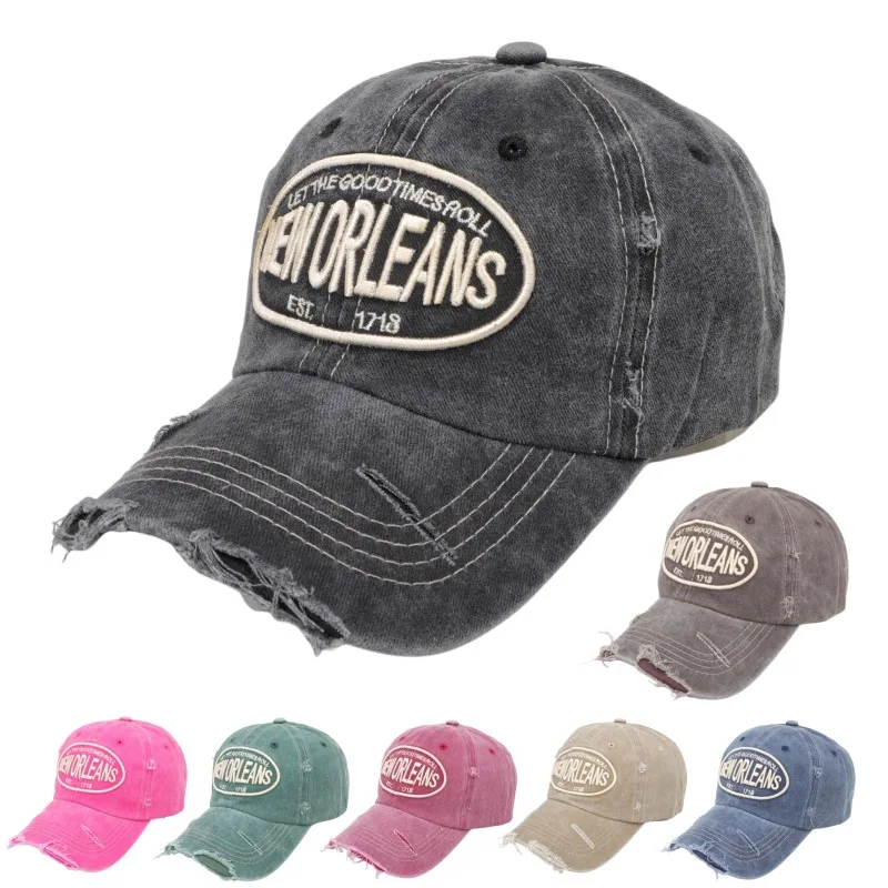 2024 unisex sprana bawełniana czapka z daszkiem list haftowany Vintage czapka typu snapback mężczyźni i…