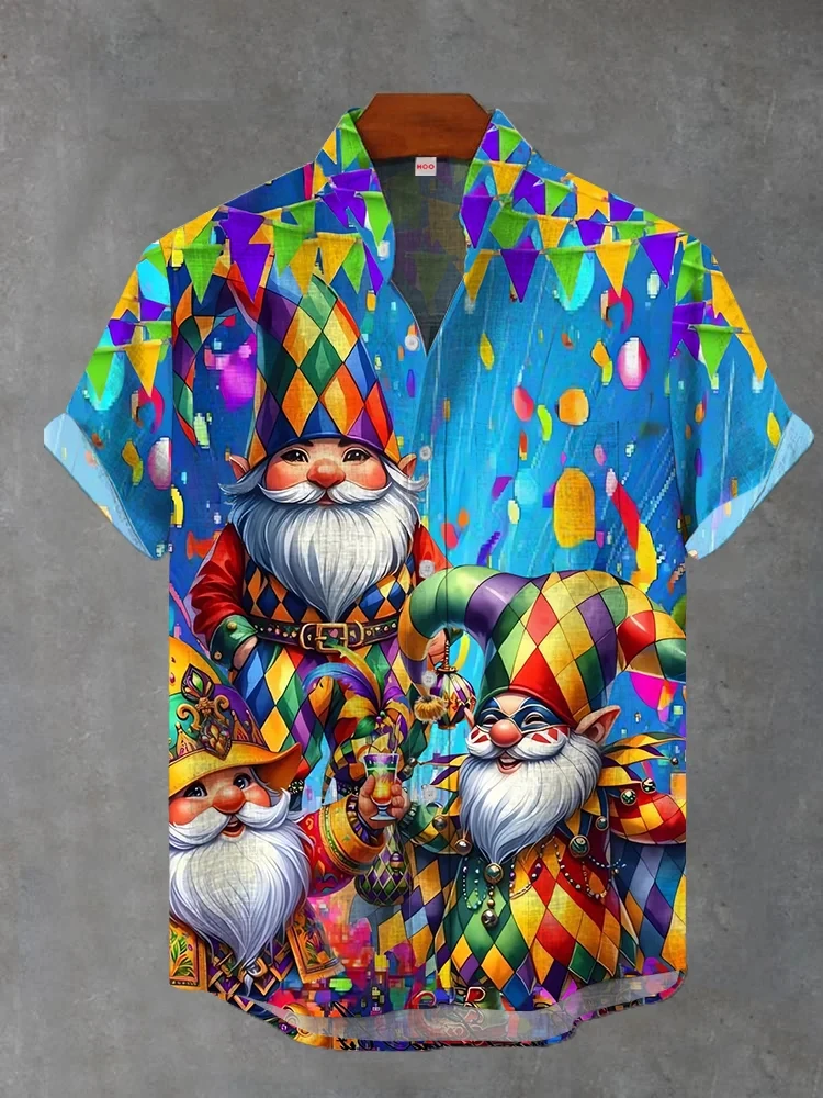 2025 moda Mardi Gras karnawał drukowanie 3D koszule męskie koszule z krótkim rękawem dla mężczyzn ubrania…