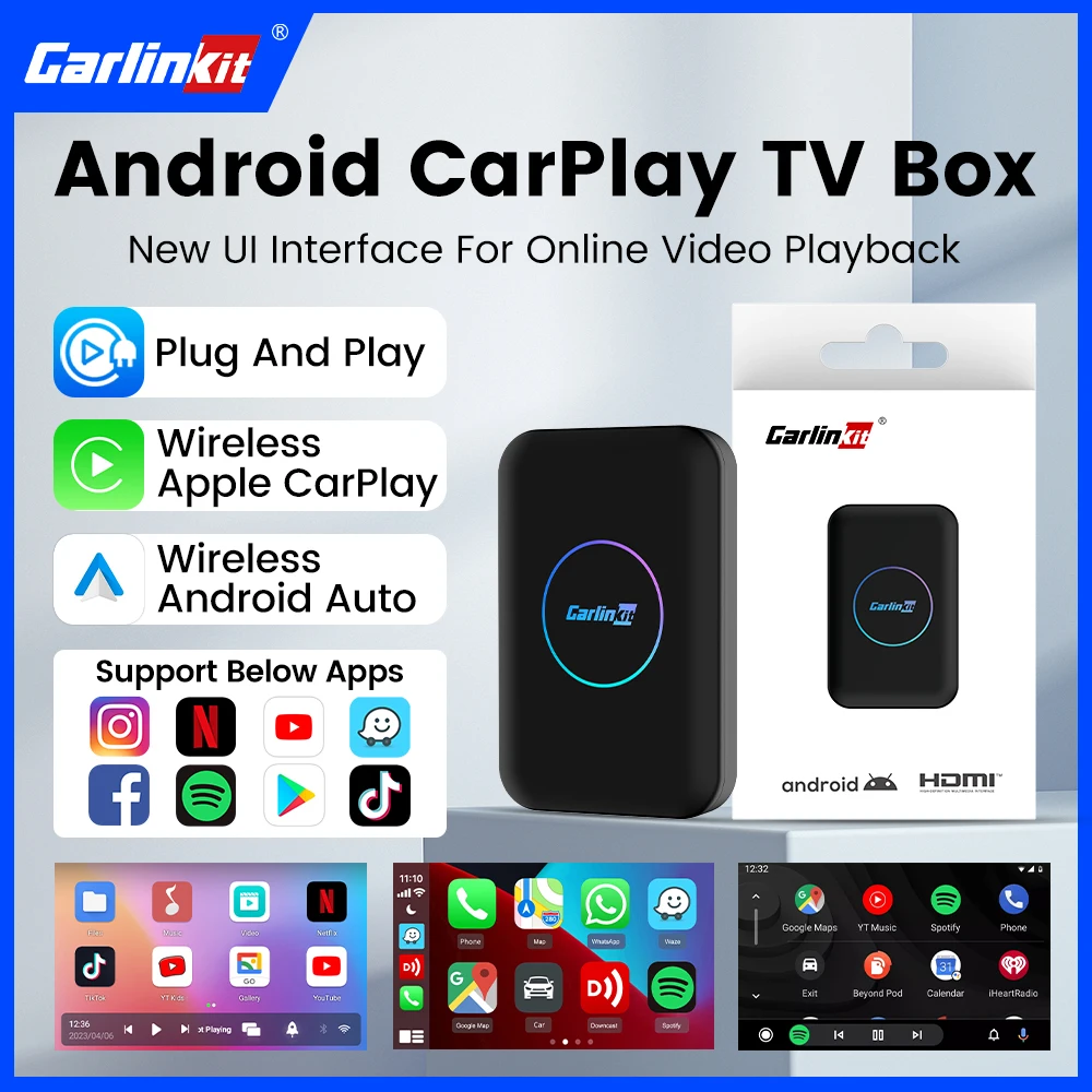 2026 CarlinKit Android TV Box LITE CarPlay Android Auto bezprzewodowy adapter USB obsługa Netflix Youtube… 2026 CarlinKit Android TV Box LITE CarPlay Android Auto bezprzewodowy adapter USB obsługa Netflix Youtube…