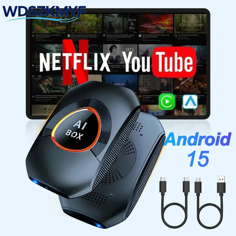 2026 NOWY Carplay AI Box Android 15 Bezprzewodowy Carplay Android Auto Do Netflixa Youtube Do VW Toyota Mazda…