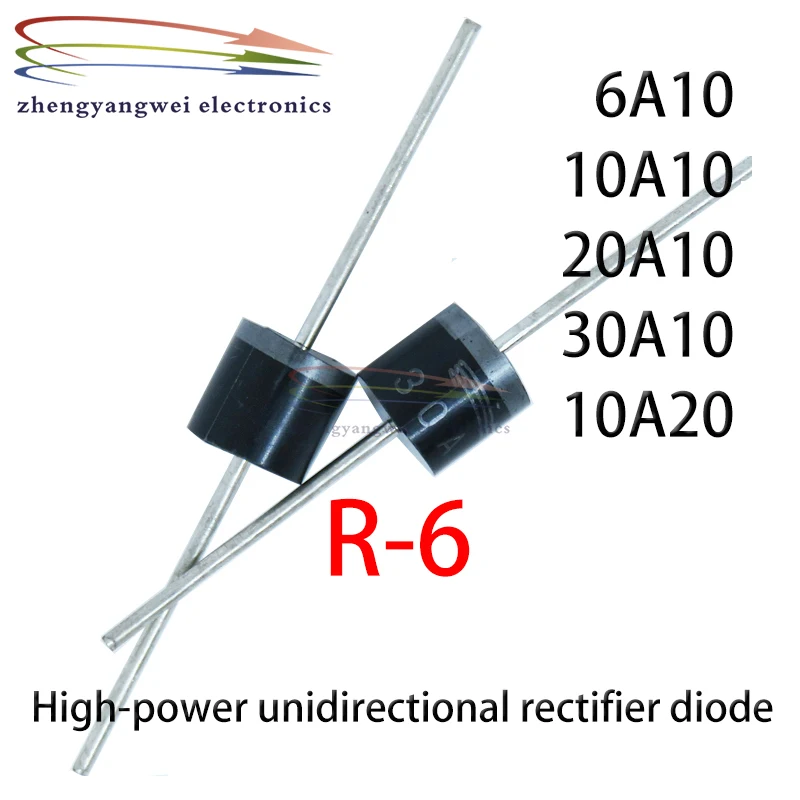 20szt/lot 6A10 10A10 20A10 30A10 10A20 Dioda prostownicza 6A 10A 20A 30A 1000V 2000V R-6 20szt/lot 6A10 10A10 20A10 30A10 10A20 Dioda prostownicza 6A 10A 20A 30A 1000V 2000V R-6