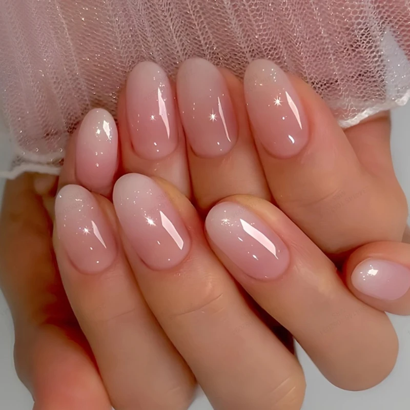 24Pcs Krótkie Owalne Gradientowe Różowe Naciśnij Na Paznokcie Błyszczące Wykończenie Pełne Pokrycie Fałszywe… 24Pcs Krótkie Owalne Gradientowe Różowe Naciśnij Na Paznokcie Błyszczące Wykończenie Pełne Pokrycie Fałszywe…