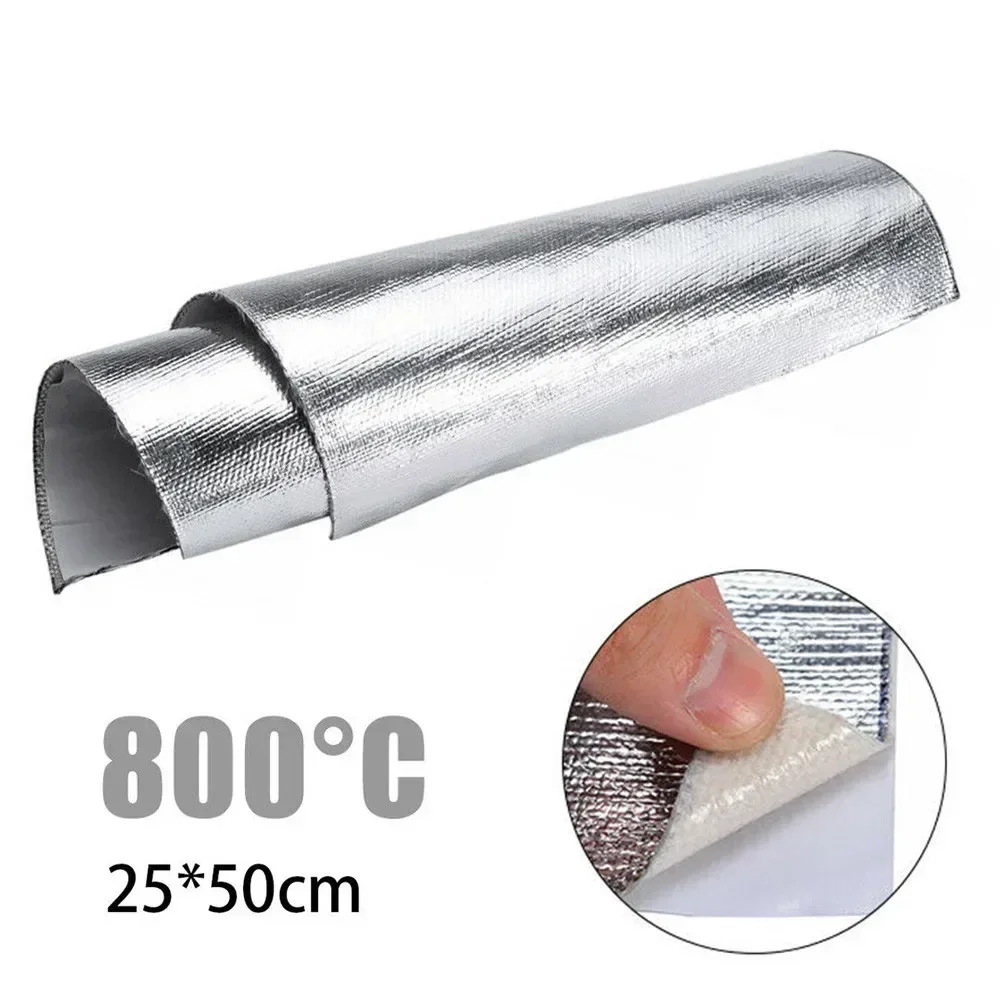 25x50Cm Folia chroniąca przed ciepłem samochodu R Błotnik samochodowy Mata termoizolacyjna Auto Osłona…